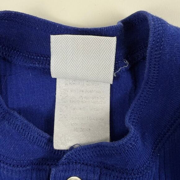 Vintage Planet Hollywood Lake Tahoe Blue Ribbed Henley Short Sleeve Shirt Medium - Picture 6 of 7